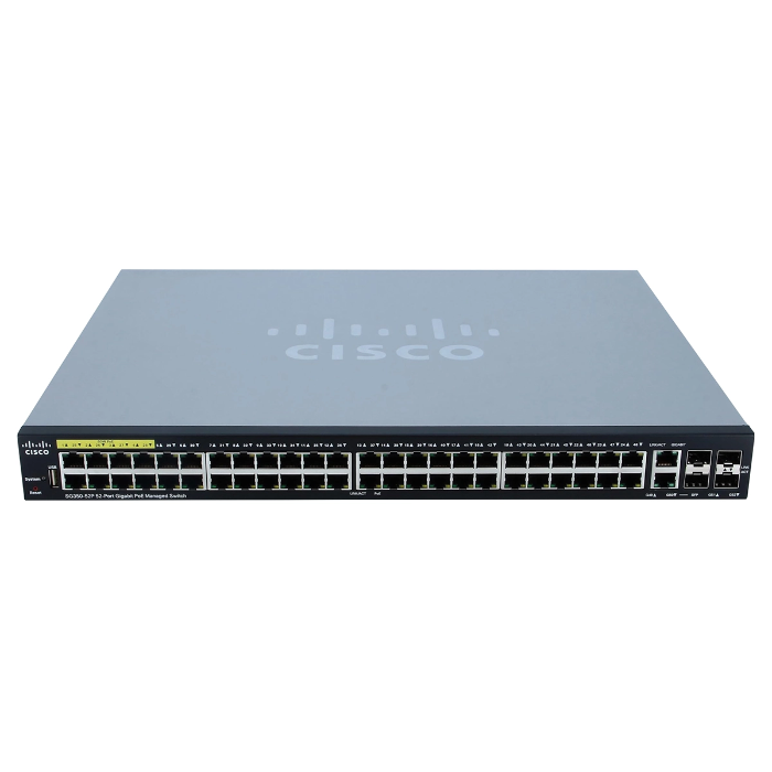 Buy Cisco SG350-52P-K9 | Small Business SG350-52P 48 x Ports POE 10/100/1000Base-T + 4 x SFP Ports Layer 3 Managed Gigabit Ethernet Switch Refurbished - $809.98 Cisco SG350-52P-K9 | Small Business SG350-52P 48 x Ports POE 10/100/1000Base-T + 4 x SFP Ports Layer 3 Managed Gigabit Ethernet Switch Refurbished - Cisco Systems Inc. refurbished available on Gotodirect