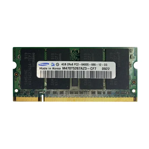 Samsung M470T5267AZ3-CF7 | 4GB DDR2-800MHz PC2-6400 Non-ECC Unbuffered SODIMM CL6 2Rx8 1.8V 200-Pin Memory Module Refurbished - Samsung refurbished available on Gotodirect
