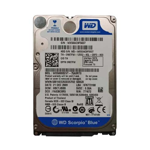 Western Digital WD5000BEVT-75A0RT0 | Scorpio Blue 500GB 5400RPM SATA 3Gb/s Hot-Swappable 8MB Cache (RoHS) 2.5-Inch Hard Drive Refurbished - Western Digital refurbished available on Gotodirect