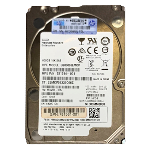 Buy HP 781581-001 | 600GB 10000RPM SAS 12Gb/s 128MB Cache Hot-Swappable Dual Port SFF 2.5-inch Enterprise Hard Drive Refurbished - $161.15 HP 781581-001 | 600GB 10000RPM SAS 12Gb/s 128MB Cache Hot-Swappable Dual Port SFF 2.5-inch Enterprise Hard Drive Refurbished - Hewlett-Packard (ou HP en abrégé) refurbished available on Gotodirect