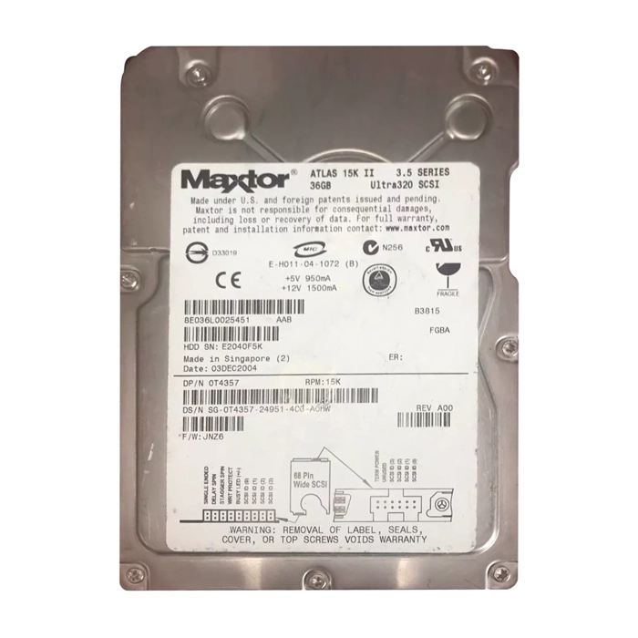 Dell 0T4357 | 36GB 15000RPM Ultra320 SCSI 68-Pin 3.5-Inch Hard Drive Refurbished - Dell refurbished available on Gotodirect