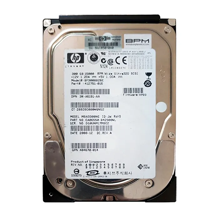 HP 3R-A6191-AA | 300GB 15000RPM Ultra320 SCSI 16MB Cache Hot-Pluggable LVD 80-Pin 3.5-inch Hard Drive Refurbished - Hewlett-Packard (ou HP en abrégé) refurbished available on Gotodirect