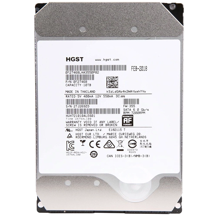 HGST HUH721010ALE601 | Ultrastar He10 Series 10TB 7200RPM SATA 6Gb/s 256MB Cache 512e (Secure Erase Encryption) 3.5-inch Hard Drive Refurbished - HGST (a subsidiary of Western Digital) refurbished available on Gotodirect