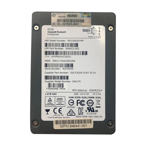 HP 844023-002 | 1.6TB SAS 12Gb/s Mixed Use SFF 2.5-Inch Solid State Drive Refurbished - Hewlett-Packard (ou HP en abrégé) refurbished available on Gotodirect