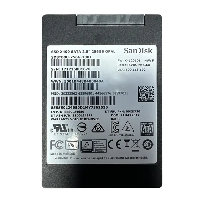Lenovo 00XK730 | 256GB SATA 6Gb/s 2.5-Inch Solid State Drive Refurbished - Lenovo refurbished available on Gotodirect