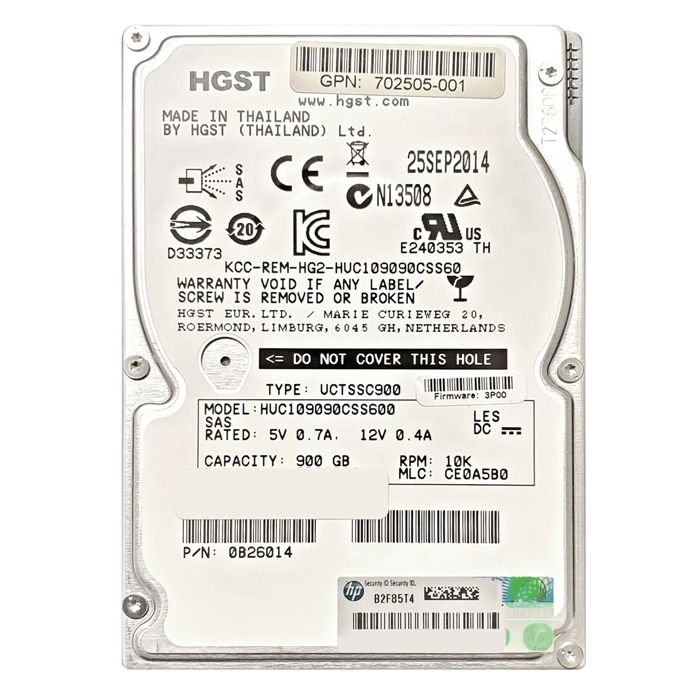 Buy HP 702505-001 | 900GB 10000RPM SAS 6Gb/s SFF 2.5-inch Enterprise Hard Drive for 3PAR StoreServ M6710 Refurbished - $147.33 HP 702505-001 | 900GB 10000RPM SAS 6Gb/s SFF 2.5-inch Enterprise Hard Drive for 3PAR StoreServ M6710 Refurbished - Hewlett-Packard (ou HP en abrégé) refurbished available on Gotodirect
