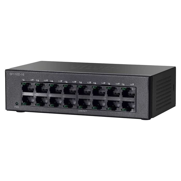 Cisco SF110D-16-NA | Small Business 100 Series SF110 16 x Ports 10/100Base-TX Layer 2 Unmanaged Fast Ethernet Network Switch Refurbished - Cisco Systems Inc. refurbished available on Gotodirect