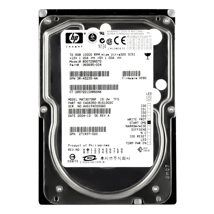 HP 271837-020 | 72.8GB 10000RPM Ultra-320 SCSI Hot-Pluggable (LVD) 80-Pin 3.5-Inch Hard Drive for BL20p G1/BL20p G2/BL20p G3/BL25p/BL40p Server Refurbished - Hewlett-Packard (ou HP en abrégé) refurbished available on Gotodirect