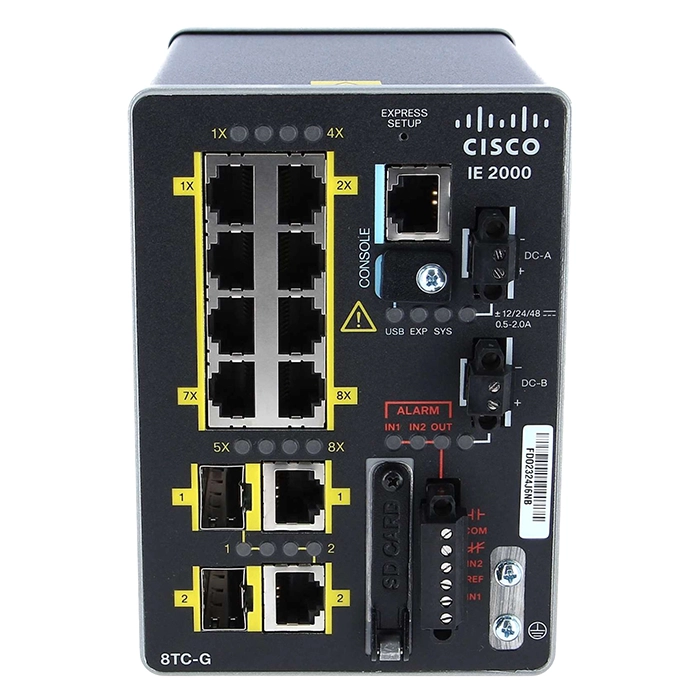 Cisco IE-2000-8TC-G-E-RF | Industrial Ethernet IE 2000 Series 8 x FE Ports 10/100BAse-TX + 2 x GE Combo SFP Ports Layer 2 Managed Din Rail-Mountable Fast Ethernet Switch Refurbished - Cisco Systems Inc. refurbished available on Gotodirect