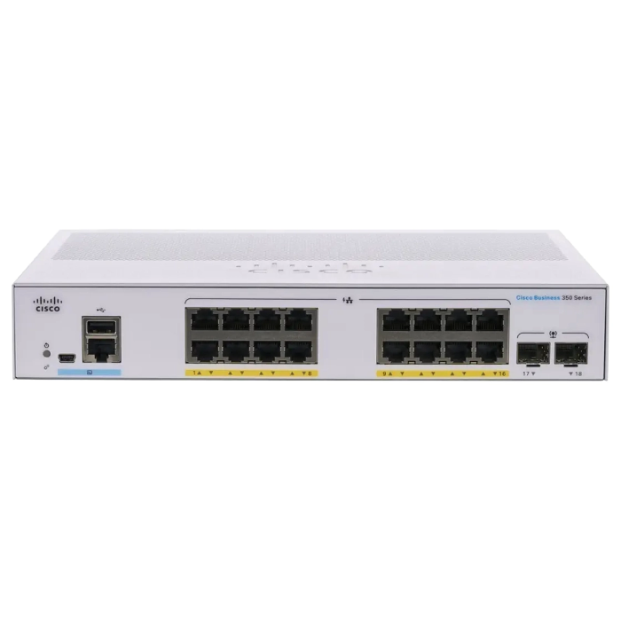 Cisco CBS350-16P-E-2G= | Business 350 Series CBS350-16P-E-2G 16 x Ports PoE+ 10/100/1000Base-T + 2 x SFP Ports Layer 3 Managed Rack-mountable Gigabit Ethernet Network Switch Refurbished - Cisco Systems Inc. refurbished available on Gotodirect