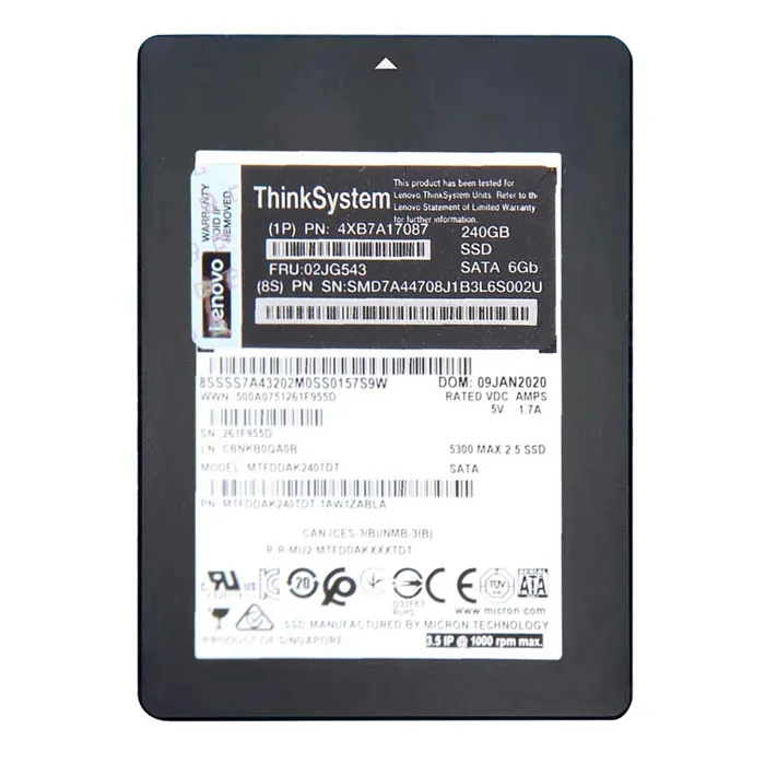 Lenovo 4XB7A17087 | 240GB SATA 6GB/s 2.5-Inch Internal Solid State Drive for ThinkAgile VX Refurbished - Lenovo refurbished available on Gotodirect