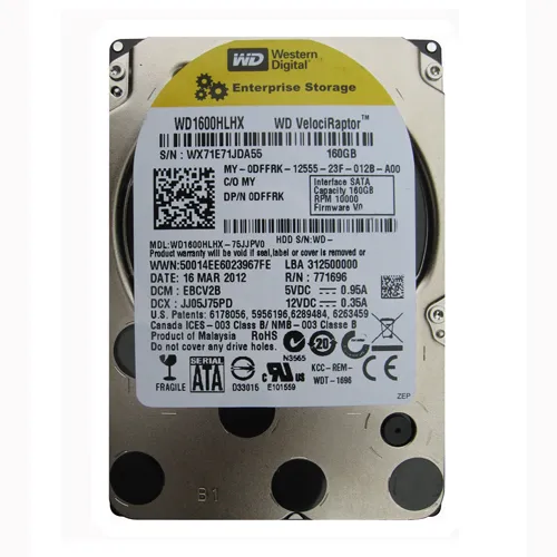 Western Digital WD1600HLHX | VelociRaptor 160GB 10000RPM SATA 6Gb/s 32MB Cache 3.5-Inch Enterprise Hard Drive Refurbished - Western Digital refurbished available on Gotodirect