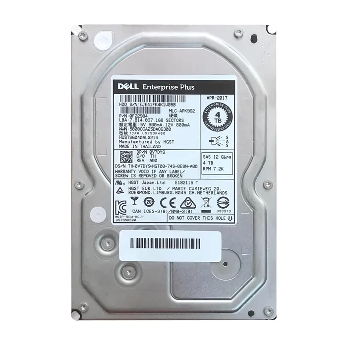 Dell V7DY9 | 4TB 7200RPM SAS 12Gb/s 3.5-Inch Hard Drive Refurbished - Dell refurbished available on Gotodirect