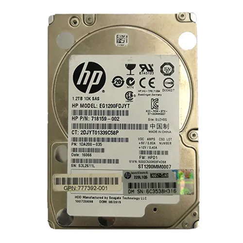 Buy HP 777392-001 | 1.2TB 10000RPM SAS 6Gb/s Hot-Pluggable Dual Port 2.5-inch Hard Drive Refurbished - $290.00 HP 777392-001 | 1.2TB 10000RPM SAS 6Gb/s Hot-Pluggable Dual Port 2.5-inch Hard Drive Refurbished - Hewlett-Packard (ou HP en abrégé) refurbished available on Gotodirect
