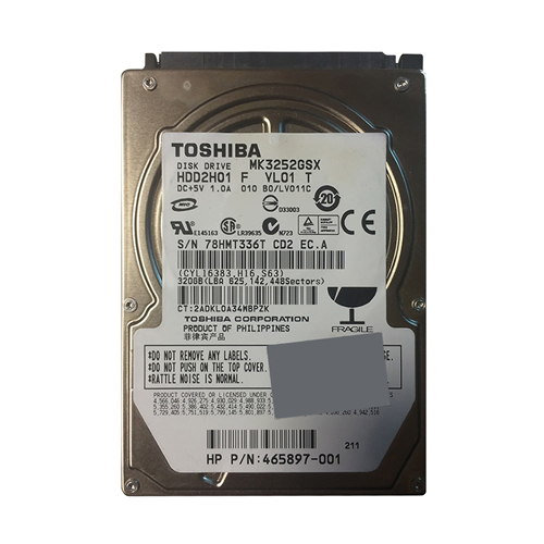 HP 465897-001 | 320GB 5400RPM SATA 3Gb/s 8MB Cache 2.5-inch Hard Drive Refurbished - Hewlett-Packard (ou HP en abrégé) refurbished available on Gotodirect