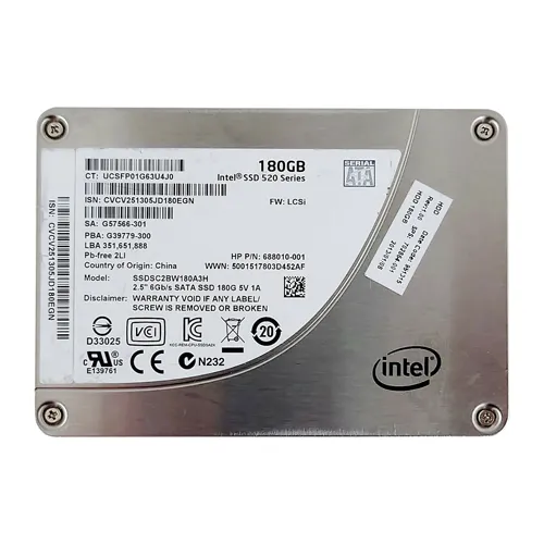Intel SSDSC2BW180A3H | 520 180GB Multi-Level Cell SATA 6Gb/s 2.5-Inch Solid State Drive Refurbished - Intel refurbished available on Gotodirect