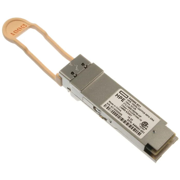 HP 849443-001 | 100Gb/s 100GBase-SR4 Multi-Mode Fibre 850nm 100m MPO Connector QSFP28 Transceiver Module Refurbished - Hewlett-Packard (ou HP en abrégé) refurbished available on Gotodirect