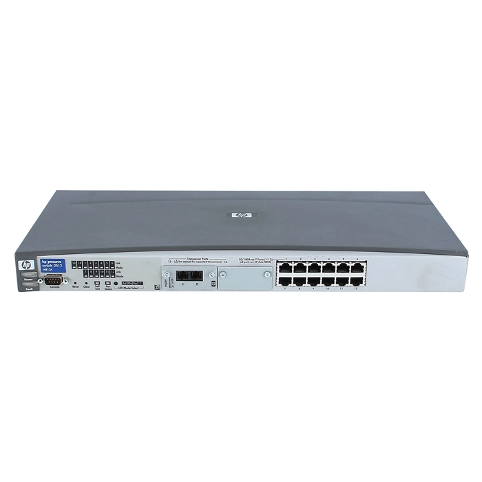 Buy HP J4812-60001 | ProCurve 2500 Series 2512 12 x RJ-45 Ports 10/100Base-TX + 2 x Open Module Slots Layer 2 Managed Rack-mountable Fast Ethernet Network Switch Refurbished - $428.18 HP J4812-60001 | ProCurve 2500 Series 2512 12 x RJ-45 Ports 10/100Base-TX + 2 x Open Module Slots Layer 2 Managed Rack-mountable Fast Ethernet Network Switch Refurbished - Hewlett-Packard (ou HP en abrégé) refurbished available on Gotodirect