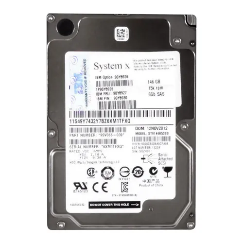 IBM 90Y8926 | 146GB 15000RPM SAS 6Gb/s Hot Swappable 2.5-Inch Hard Drive Refurbished -  refurbished available on Gotodirect