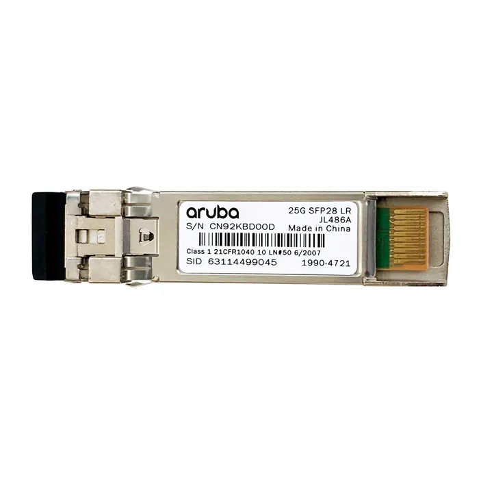 Buy HP JL486A | Aruba 25Gb/s 25GBase-LR Single-Mode Fiber 1310nm 10km LC Connector SFP28 Transceiver Module Refurbished - $771.46 HP JL486A | Aruba 25Gb/s 25GBase-LR Single-Mode Fiber 1310nm 10km LC Connector SFP28 Transceiver Module Refurbished - Hewlett-Packard (ou HP en abrégé) refurbished available on Gotodirect