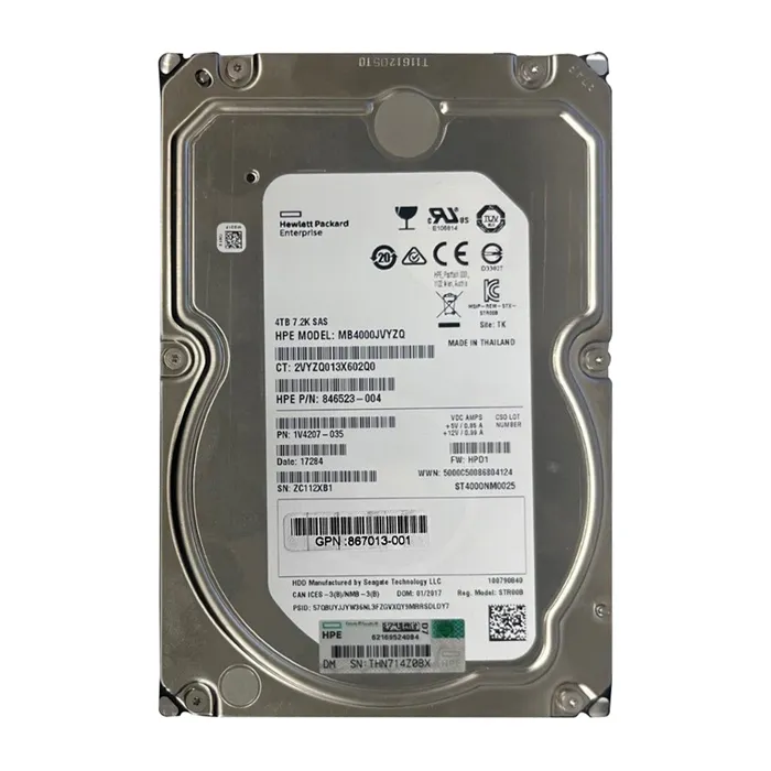 HP 867013-001 | 4TB 7200RPM SAS 12Gb/s 3.5-Inch Internal Hard Drive Refurbished - Hewlett-Packard (ou HP en abrégé) refurbished available on Gotodirect