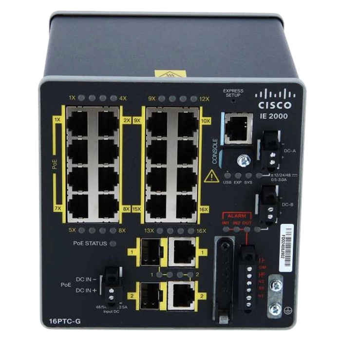 Cisco IE-2000-16PTC-G-L | Industrial Ethernet 2000 Series 16 x Ports 10/100Base-TX + 2 x SFP Ports Layer 2 Managed Rail-mountable Fast Ethernet Network Switch Refurbished - Cisco Systems Inc. refurbished available on Gotodirect