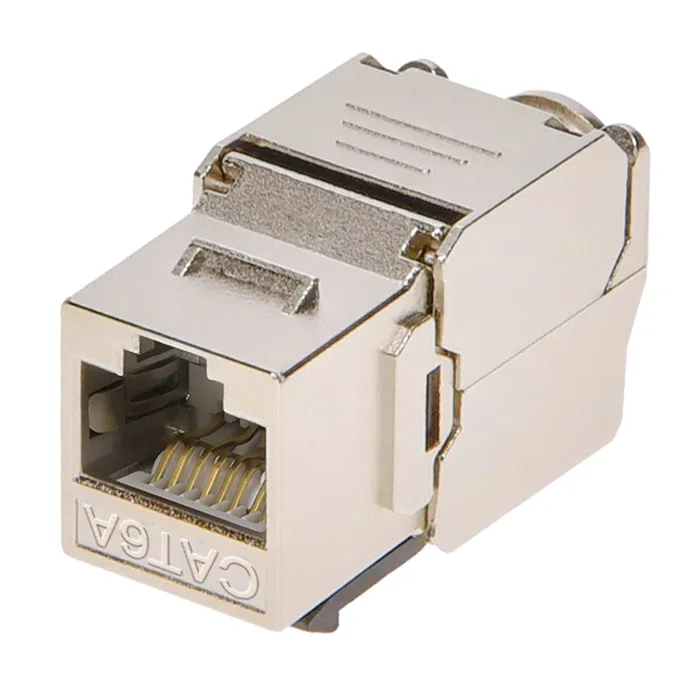 Monoprice 15965 | Entegrade Series Cat6/Cat6A Shielded RJ45 Dual IDC Slim Style Die Cast 180-Degree Keystone Jack for 22-24AWG Solid Wire Silver Refurbished -  refurbished available on Gotodirect