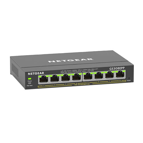 Netgear GS308EPP-100NAS | 8 x Ports PoE+ 10/100/1000Base-T Layer 2 Managed Desktop Gigabit Ethernet Network Switch Refurbished - Netgear refurbished available on Gotodirect