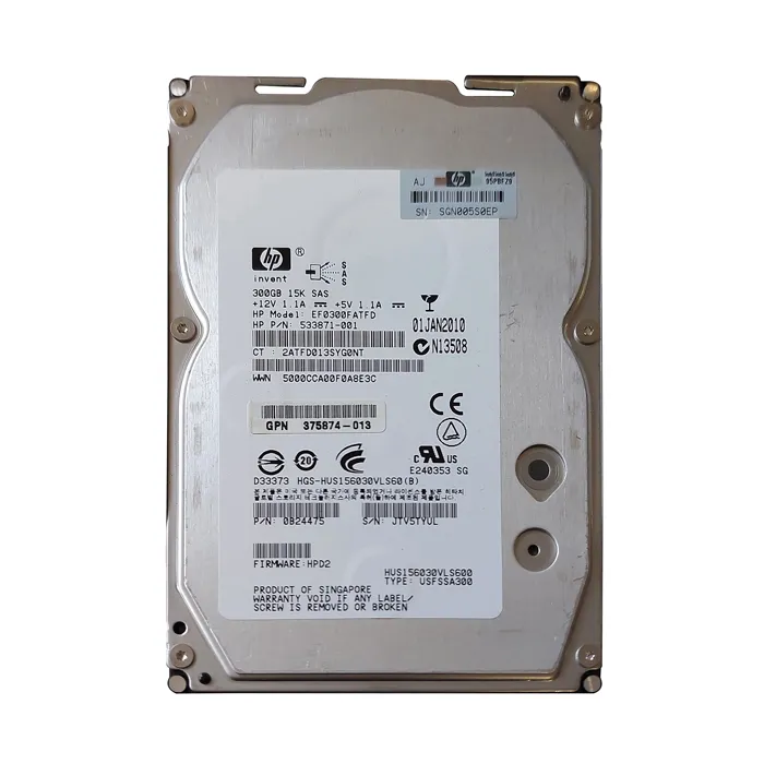 Buy HP 375874-013 | 300GB 15000RPM SAS 3Gb/s Hot-Pluggable Dual Port 3.5-inch Hard Drive Refurbished - $115.87 HP 375874-013 | 300GB 15000RPM SAS 3Gb/s Hot-Pluggable Dual Port 3.5-inch Hard Drive Refurbished - Hewlett-Packard (ou HP en abrégé) refurbished available on Gotodirect