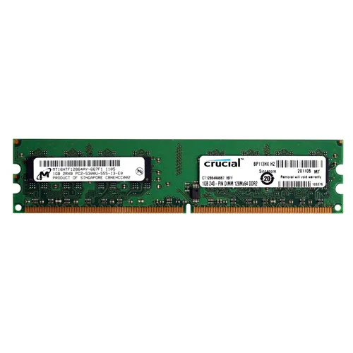 Micron MT16HTF12864AY-667F1 | 1GB DDR2-667MHz PC2-5300 Non-ECC Unbuffered UDIMM CL5 2Rx8 1.8V 240-Pin Memory Module Refurbished -  refurbished available on Gotodirect
