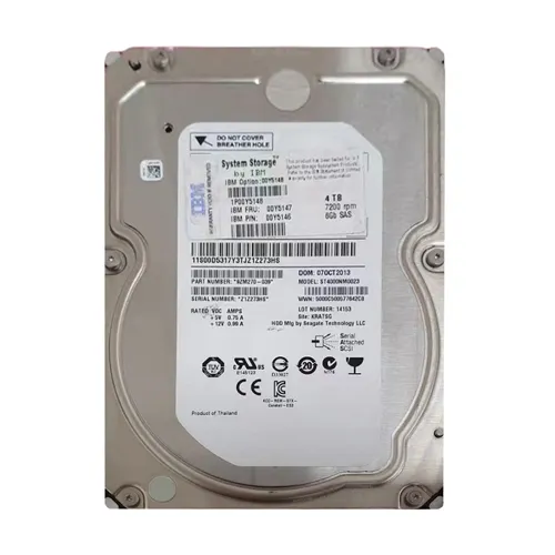 IBM 00Y5147 | 4TB 7200RPM Near Line SAS 6Gb/s 3.5-Inch Hard Drive for System Storage Dcs3700 Refurbished -  refurbished available on Gotodirect