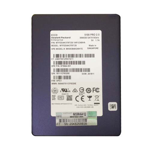 HP 875664-001 | 3.84TB SATA 6Gb/s Hot-Pluggable Mixed Use 2.5-Inch Enterprise Solid State Drive for ProLiant Server and Storage Array Refurbished - Hewlett-Packard (ou HP en abrégé) refurbished available on Gotodirect