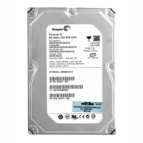 Buy HP 397377-008 | 500GB 7200RPM SATA 1.5Gb/s 16MB Cache LFF Hot-Swappable 3.5-inch Hard Drive Refurbished - $123.33 HP 397377-008 | 500GB 7200RPM SATA 1.5Gb/s 16MB Cache LFF Hot-Swappable 3.5-inch Hard Drive Refurbished - Hewlett-Packard (ou HP en abrégé) refurbished available on Gotodirect