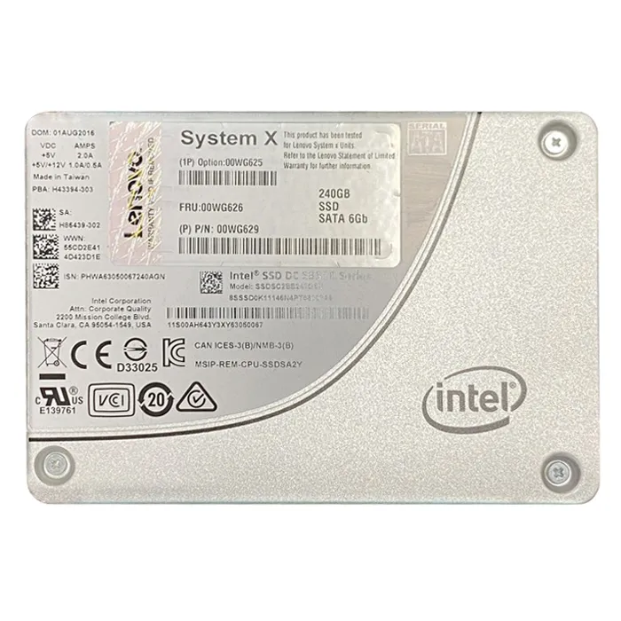 Lenovo 00WG625 | 240GB Multi-Level Cell SATA 6Gb/s Hot Swappable 2.5-Inch Solid State Drive for System x3550 M5 Server Refurbished - Lenovo refurbished available on Gotodirect