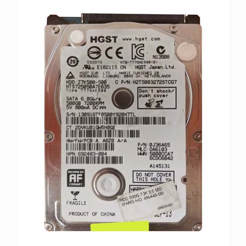 Buy HP 696531-001 | 500GB 7200RPM SATA 6Gb/s 32MB Cache 2.5-inch Hard Drive Refurbished - $217.27 HP 696531-001 | 500GB 7200RPM SATA 6Gb/s 32MB Cache 2.5-inch Hard Drive Refurbished - Hewlett-Packard (ou HP en abrégé) refurbished available on Gotodirect