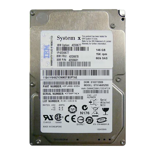 IBM 42D0677 | 146GB 15000RPM SAS 6Gb/s Hot Swappable 16MB Cache 2.5-Inch Hard Drive Refurbished -  refurbished available on Gotodirect