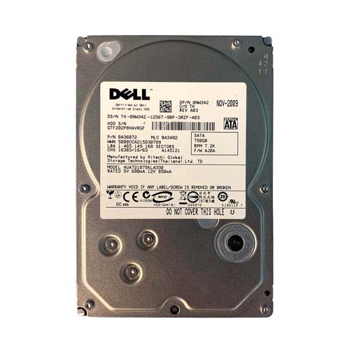 Dell 0NW342 | 750GB 7200RPM SATA 3Gb/s Hot-Swappable 32MB Cache 3.5-Inch Hard Drive Refurbished - Dell refurbished available on Gotodirect