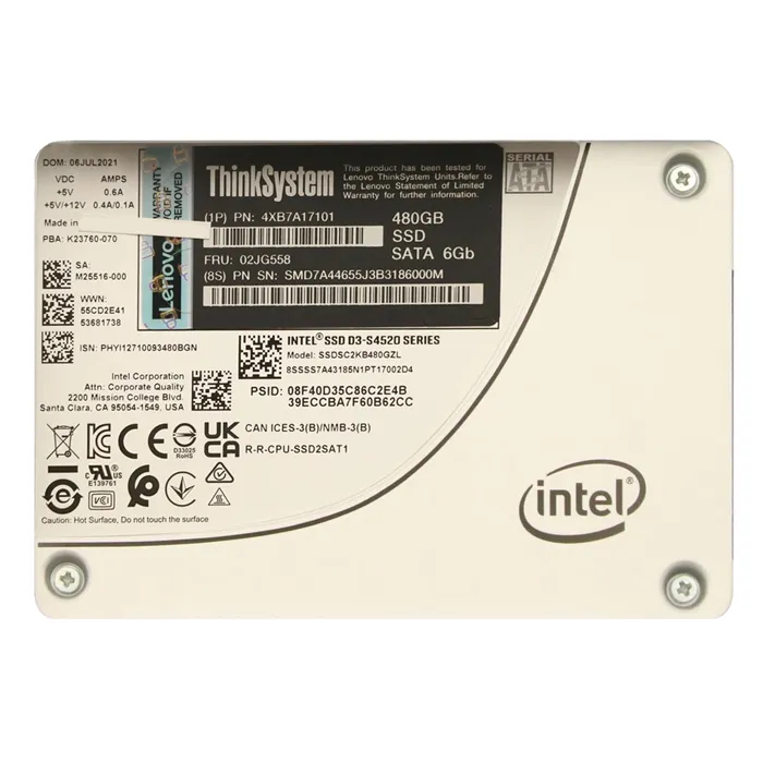Lenovo 4XB7A17101 | 480GB SATA 6GB/s Read Intensive 2.5-Inch Internal Solid State Drive Refurbished - Lenovo refurbished available on Gotodirect