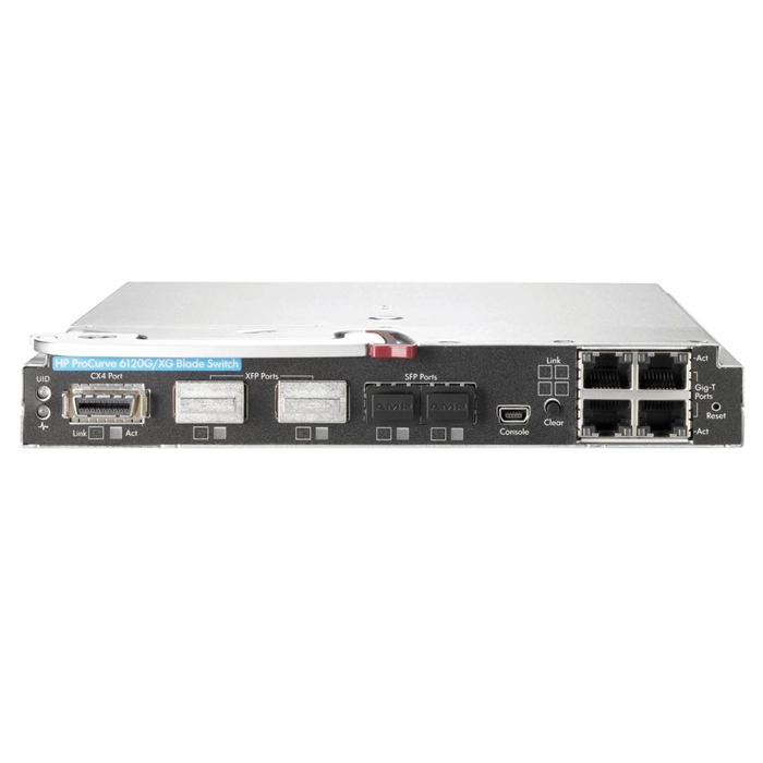 HP 708068-001 | ProCurve 6120G/XG 16 x 1GB downlinks Ports + 4 x RJ-45 uplinks Ports + 2 x SFP ports + 1 x 10Gb CX4 uplink Ports + 2 x 10Gb XFP ports Blade Switch Refurbished - Hewlett-Packard (ou HP en abrégé) refurbished available on Gotodirect