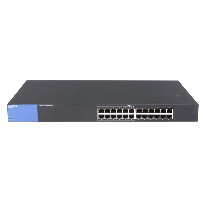 Linksys LGS124P01 | 24 x Ports PoE+ 10/100/1000Base-X Rack-mountable Unmanaged Gigabit Ethernet Network Switch Refurbished - Linksys refurbished available on Gotodirect