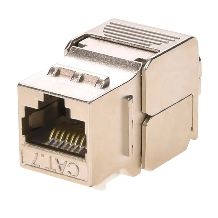 Monoprice 24756 | Entegrade Series Cat6A/Cat7 Shielded RJ45 Toolless Die Cast 180-Degree Keystone Jack for 22-24AWG Solid Wire PoE+ Silver 10-Pack Refurbished -  refurbished available on Gotodirect