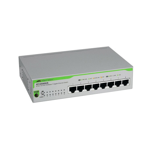 Allied Telesis AT-GS900/8-40 | GS900 AT-GS900/8 8 x Ports 1000Base-T Layer 2 Unmanaged Gigabit Ethernet Network Switch Refurbished -  refurbished available on Gotodirect
