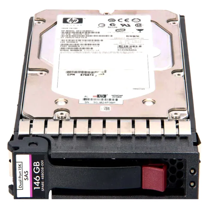 Buy HP 488058-001 | 146GB 15000RPM SAS 3Gb/s Dual Port Hot Swappable 3.5-Inch Hard Drive Refurbished - $178.03 HP 488058-001 | 146GB 15000RPM SAS 3Gb/s Dual Port Hot Swappable 3.5-Inch Hard Drive Refurbished - Hewlett-Packard (ou HP en abrégé) refurbished available on Gotodirect