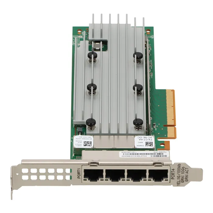 Dell 033M0K | QLogic QL41164 4 x Ports 10GBase-T RJ-45 PCI Express x8 Converged Network Adapter Card Refurbished - Dell refurbished available on Gotodirect