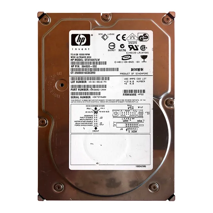HP 364320-002 | 72.8GB 10000RPM Ultra320 SCSI LVD 68-Pin 3.5-Inch Hard Drive Refurbished - Hewlett-Packard (ou HP en abrégé) refurbished available on Gotodirect