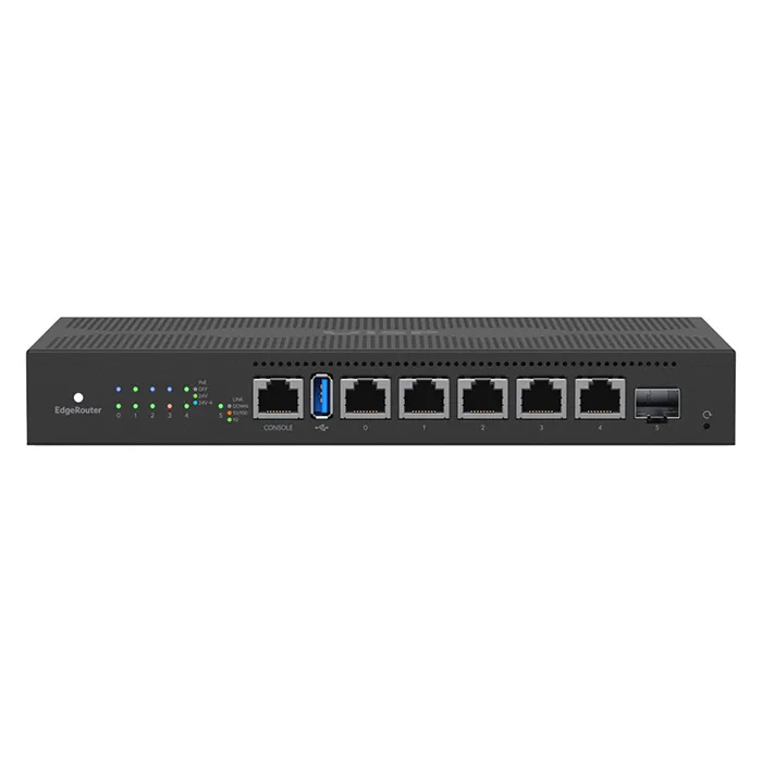 Ubiquiti ER-6P-US | 6 PoE 5x 10/100/1000 RJ45 & 1x 1Gbps SFP 1x USB Port Desktop EdgeRouter Refurbished - Ubiquiti refurbished available on Gotodirect