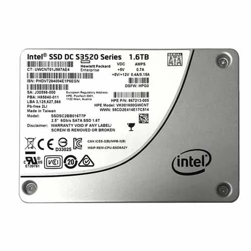 HP 867213-005 | 1.6TB SATA 6Gb/s Hot-Pluggable Read Intensive 2.5-Inch Enterprise Solid State Drive for ProLiant Server and Storage Array Refurbished - Hewlett-Packard (ou HP en abrégé) refurbished available on Gotodirect
