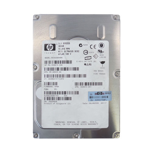 HP BD3008A4B6 | 300GB 10000RPM Ultra320 SCSI Hot-Pluggable LVD 80-Pin 3.5-inch Hard Drive Refurbished - Hewlett-Packard (ou HP en abrégé) refurbished available on Gotodirect