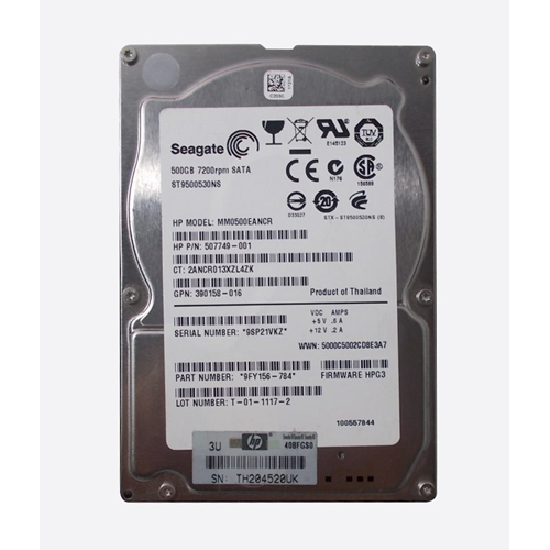 Buy HP 507749-001 | 500GB 7200RPM SATA 3Gb/s SFF Hot-Pluggable 2.5-inch Midline Hard Drive for Gen1 to Gen7 ProLiant Server Refurbished - $153.72 HP 507749-001 | 500GB 7200RPM SATA 3Gb/s SFF Hot-Pluggable 2.5-inch Midline Hard Drive for Gen1 to Gen7 ProLiant Server Refurbished - Hewlett-Packard (ou HP en abrégé) refurbished available on Gotodirect