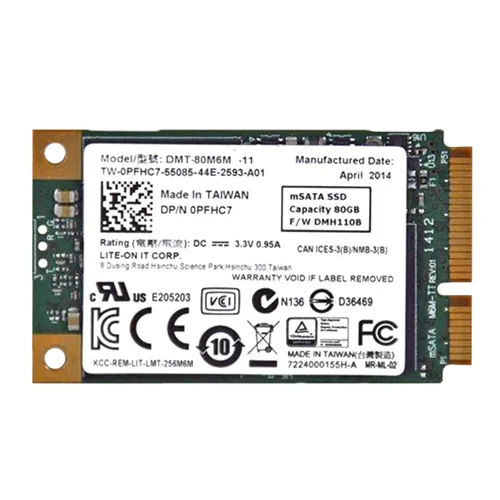Dell 0PFHC7 | 80GB Multi-Level Cell SATA 6Gb/s mSATA 1.8-Inch Solid State Drive Refurbished - Dell refurbished available on Gotodirect